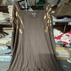 Roamans 5xl, 38/40 Plus, Beautiful Brown with Gold Sequins BNWT L@@K